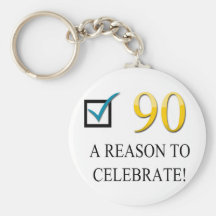 Happy 90th Birthday Key Chain
