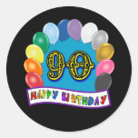 Happy 90th Birthday with Balloons Round Sticker