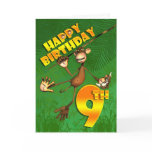 Happy 9th Birthday Monkey Banana cards