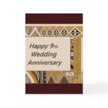 Happy 9Th. Wedding Anniversary Pottery Greeting Card