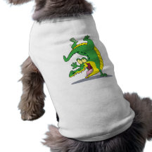 happy alligator crocodile cartoon dancing doggie t shirt
