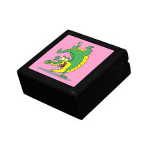 happy alligator crocodile cartoon dancing keepsake boxes