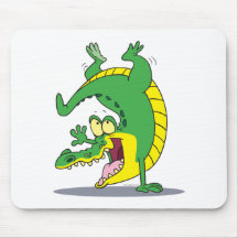 happy alligator crocodile cartoon dancing mouse pads
