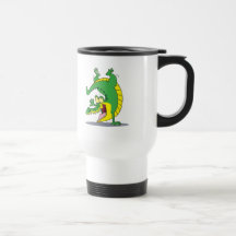 happy alligator crocodile cartoon dancing mug