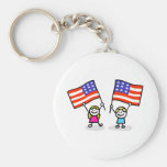happy american children independence day keychain