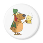 Happy And Intoxicated Bear In Green Fridge Magnets