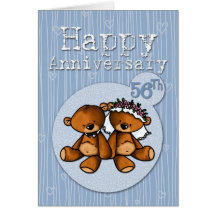 happy anniversary bears - 56 year greeting cards
