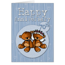 happy anniversary bears - 70 year card