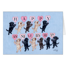 Happy Anniversary Labradors Card