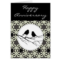 Happy Anniversary Two Birds of a Feather Greeting Card
