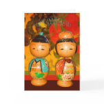Happy Anniversary, two Japanese dolls Greeting Cards