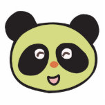 happy baby panda face photo sculptures