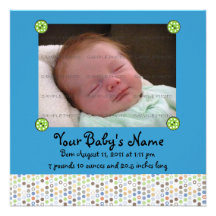 Happy Baby Polka Dots Personalized Announcement