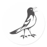 Happy Baltimore Oriole Bird in Black and White