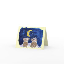 Happy Bananaversary Cartoon Monkeys NoteCard