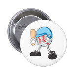 Happy Baseball Player Button