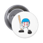 Happy Baseball Player Button