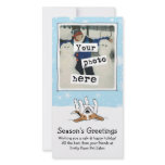 Happy Beagle in the Snow Customized Photo Card