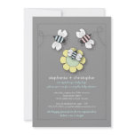 Happy Bee Family Couples Baby Shower for Boy invitations