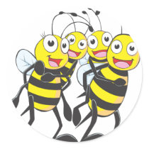 Happy Bee Family Having Fun Together