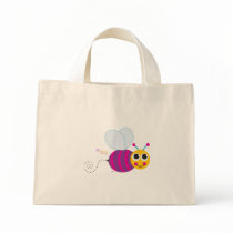 Happy Bee Floral Tote Bag - Customised