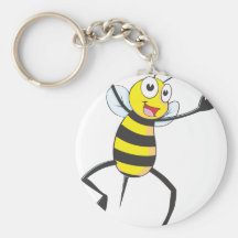 Happy Bee Jumping for Joy Key Chains