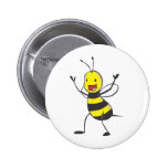 Happy Bee Pinback Button