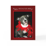 Happy Belated Birthday Pitbull puppy greeting card