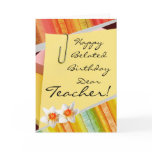 Happy belated birthday teacher greeting card