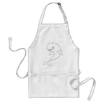 Happy Beluga Whale Cartoon Apron