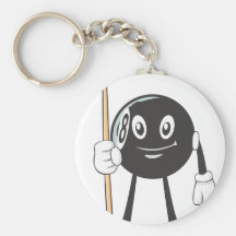 Happy Billiard Eight Ball Keychains