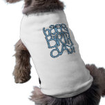 Happy Birth Day outline blue Dog T-shirt