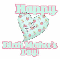 Happy Birth Mothers Day Ribbon Heart Photo Cutout