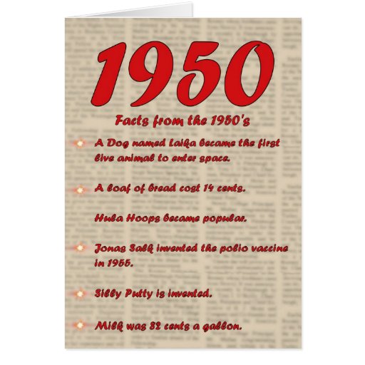 Happy Birthday 1950 Year of birth news 50's 50s Zazzle