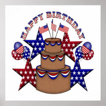 Happy Birthday 4th of July Print