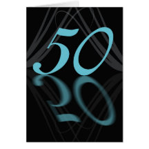Happy Birthday 50 stylish, mirror 50, 50th birthda Greeting Card