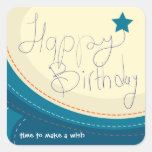 Happy Birthday abstract blue gift seal Stickers