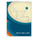 Happy Birthday abstract blue greeting card
