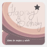 Happy Birthday abstract soft purple gift seal Stickers