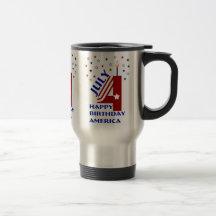 Happy Birthday America Travel Mug