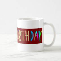 HAPPY BIRTHDAY Artistic Script Text Mugs