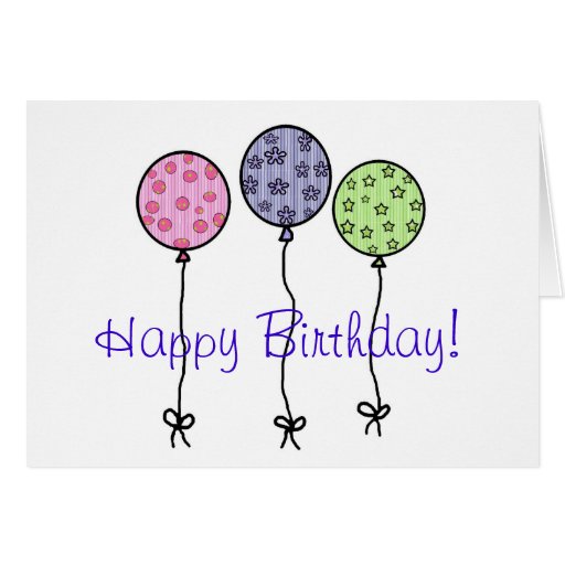 Happy Birthday Balloons blank card