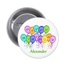 Happy Birthday Balloons Button