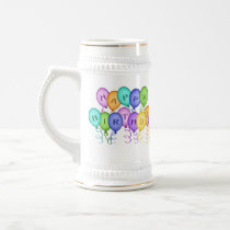 Happy Birthday Balloons Ceramic Stein Coffee Mug