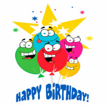 happy birthday balloons with faces cartoon photo cutouts