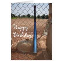 Happy Birthday baseball bat greeting card