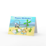 happy birthday beach card