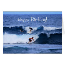 Happy Birthday Big Island Hawaii Surfers Greeting Cards