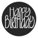 Happy Birthday Black Sticker