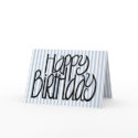 Happy Birthday Blue Stripes Card